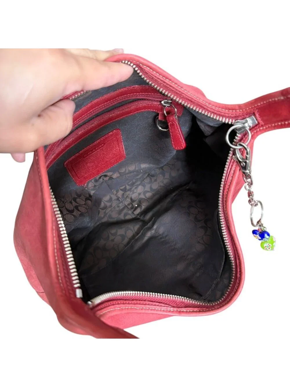 Vintage Coach 9219 Ergo Hobo Shoulder Bag Cherry Red Leather City Y2K 90s‎
